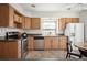 Functional kitchen featuring modern appliances, ample cabinet space, and a bright window over the sink at 5351 S Cody St, Littleton, CO 80123