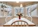 Kitchen breakfast nook with a bay window and white table at 13942 Jackson St, Thornton, CO 80602