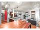 Inviting condo with an open layout, hardwood floors, and a seamless transition between the living and kitchen areas at 444 17Th St # 603, Denver, CO 80202