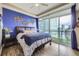 Bright bedroom with large windows and a city view at 2001 Lincoln St # 2213, Denver, CO 80202