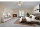 This main bedroom boasts vaulted ceilings, a fireplace, and a window bench, offering a cozy retreat at 3294 Sentinel Dr, Boulder, CO 80301