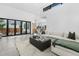 Open-concept living room with modern sofa, sleek coffee table, and expansive sliding glass doors at 4752 Eliot St, Denver, CO 80211