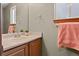 Well-lit bathroom with a vanity and framed mirror at 17018 Carr Ave, Parker, CO 80134