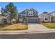 Charming two-story home with a well-manicured lawn and a spacious driveway with attached garage at 17018 Carr Ave, Parker, CO 80134