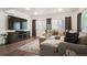 Cozy living room with a large TV, comfortable sectional sofa, and natural light at 7007 S Garrison St, Littleton, CO 80128