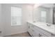 Bathroom features a double sink vanity, large mirror, and a window at 3365 N Coolidge Way, Aurora, CO 80019