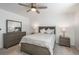 This bedroom features a large bed, side tables with lamps, carpet floors, and natural light at 3365 N Coolidge Way, Aurora, CO 80019