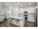 Modern kitchen with stainless steel appliances, white cabinetry, quartz countertops, and a breakfast bar at 3365 N Coolidge Way, Aurora, CO 80019