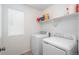 This laundry room features a modern washer and dryer set for convenient and efficient laundry at 3365 N Coolidge Way, Aurora, CO 80019