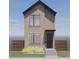 Modern two-story home featuring light brown siding, a black front door and black trimmed windows at 733 Turner St, Erie, CO 80516