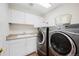 Convenient laundry room with modern washer, dryer, sink, and ample storage at 6274 S Iola Ct, Englewood, CO 80111