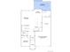 Detailed first floor plan with kitchen, great room, bath, garage, and bedroom at 14583 Hudson Way, Thornton, CO 80602