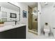 Contemporary bathroom featuring a walk-in shower and updated vanity at 2812 10Th St, Boulder, CO 80304