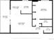 A layout showing dimensions for the rooms, including a balcony, living room, kitchen, and bedroom at 1085 N Lafayette St # 704, Denver, CO 80218
