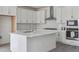 Modern kitchen with stainless steel appliances, white cabinetry, and a center island at 25204 E Warren Pl, Aurora, CO 80018