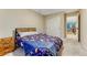 Cozy bedroom with a comfy-looking bed, closet, and view to the second-floor hallway at 2775 Morningbird Ln, Castle Rock, CO 80109
