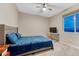 Calm bedroom with a comfortable bed, soft carpet, and lots of natural light at 2775 Morningbird Ln, Castle Rock, CO 80109