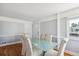 Cozy dining area with a glass-top table, plush chairs, classic trim, and natural light, perfect for intimate meals and gatherings at 2141 W Gill Pl, Denver, CO 80223