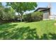 Lush green backyard features mature trees and green grass at 5616 S Kenton Ct, Englewood, CO 80111