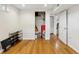 Finished basement with hardwood floors, closet, and easy access to other living areas at 320 Orion St, Golden, CO 80401