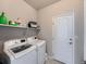 Laundry room with washer, dryer, and shelving at 9008 Birch Run Dr, Parker, CO 80134