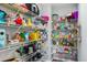 Organized walk-in pantry with wire shelving filled with a variety of food and household items at 2307 Candleglow St, Castle Rock, CO 80109