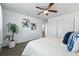 Bedroom showcases ample space and closet, with soothing neutral colors at 2595 S Sheridan Blvd # 20, Denver, CO 80227