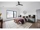 Spacious bedroom with large windows, stylish furnishings, and ample natural light at 3112 Braun Ct, Golden, CO 80401