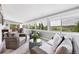 Bright sunroom with wicker furniture, neutral colors, and beautiful views at 9053 Clydesdale Rd, Castle Rock, CO 80108