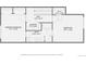 Detailed floor plan highlights the primary bedroom, laundry, bath and second bedroom on level two at 3596 S Depew St # 2, Lakewood, CO 80235