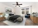 Stylishly furnished bedroom with modern decor and plenty of natural light at 3692 Celestial Ave, Castle Rock, CO 80109