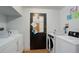Clean laundry room with machines and organization at 21 N Washington St # 301, Denver, CO 80203