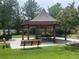 Charming gazebo on a manicured lawn, offering a peaceful spot for outdoor gatherings and relaxation at 17045 Hastings Ave, Parker, CO 80134
