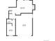 Basement floor plan featuring a Gathering room, bathroom, bedroom, hall, and garage layout with dimensions at 7633 S Gilpin Ct, Centennial, CO 80122