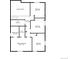 Upstairs floor plan featuring multiple bedrooms, bathrooms, hall, and a walk-in closet with dimensions at 7633 S Gilpin Ct, Centennial, CO 80122