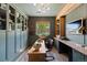 Well-lit office featuring custom cabinetry, built-in shelving, and ample workspace at 7633 S Gilpin Ct, Centennial, CO 80122