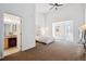 Spacious bedroom with large windows and carpeted floors at 3195 Blake St # 201, Denver, CO 80205