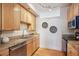 Modern kitchen with stainless steel appliances and granite countertops at 3195 Blake St # 201, Denver, CO 80205