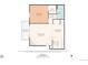 Layout featuring a living room, balcony, kitchen, dining area, bedroom, bathroom, and walk-in closet at 7080 W 20Th Ave # 202, Lakewood, CO 80214