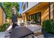 Spacious backyard patio with outdoor seating, a built-in grill, and ample space for outdoor dining and entertaining at 619 S High St, Denver, CO 80209
