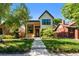 Charming two-story home with modern architectural details, a well-manicured lawn, and a welcoming front porch at 619 S High St, Denver, CO 80209