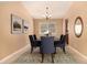 Dining room showcasing decor, a contemporary table with chairs, and a stylish chandelier at 8588 S Woody Way, Highlands Ranch, CO 80126