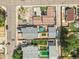 Real estate aerial view showing home with well-kept yards in a neatly organized grid street neighborhood at 3470 W Walsh Pl, Denver, CO 80219