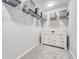 Walk-in closet with carpet, a dresser, and shelves with organizing boxes at 10887 Endeavor Dr, Parker, CO 80134