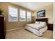 Spacious bedroom with ample natural light, plush carpet and neutral color palette at 9711 W Indore Dr, Littleton, CO 80128