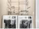 Bright laundry room with washer, dryer, and ample shelving at 2 Garfield St # B, Denver, CO 80206