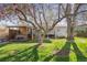 Private backyard with a relaxing patio area and lush lawn at 2777 S Adams St, Denver, CO 80210