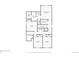 Floor plan showing bedrooms, bathrooms, closets, and laundry room at 140 Racer St, Bennett, CO 80102