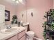 Charming bathroom with updated vanity and decorative plants at 1663 Devils Point Pl, Highlands Ranch, CO 80126