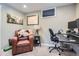 This office features a leather chair, desk, and carpeted floors at 201 S Logan St, Denver, CO 80209